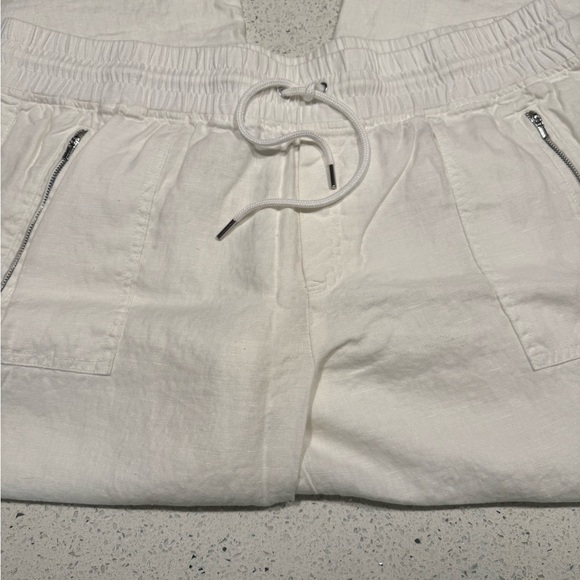 Athleta White Linen Wide Leg Drawstring Pants | Cabo Style Size 18 | Resortwear - Picture 4 of 8